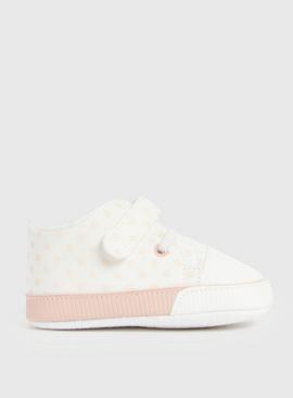 Pink Spotted High Top Trainers 12-18 months