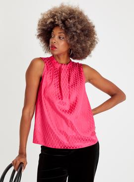 Pink Swirl Knot Neck Top