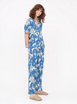 Blue Ikat Dye Woven Pyjamas 