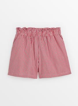 Red Gingham School Shorts 8 years
