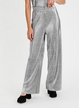 Metallic Wide Leg Trousers