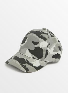 Grey Camo Print Cap