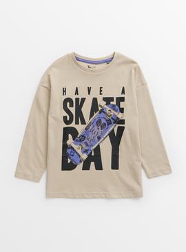 Stone Skate Day Print Long Sleeve Top 
