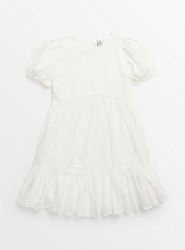 White Broderie Woven Dress 8 years