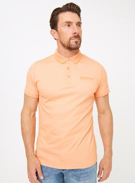 Orange Two Tone Polo Shirt M