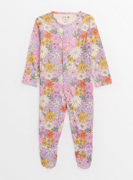 Lilac Vintage Floral Print Sleepsuit 9-12 months