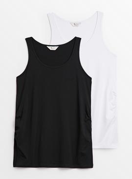 MATERNITY Plain Sleeveless Vest Top 2 Pack