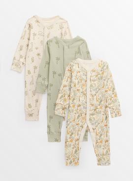 Fruit Print Footless Sleepsuits 3 Pack Up to 3 mths