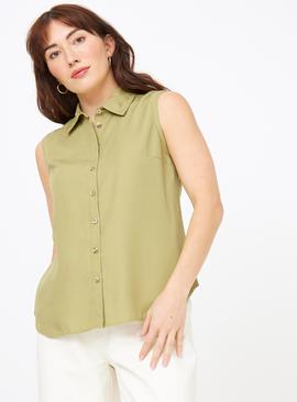 Tencel Button-Through Shell Top