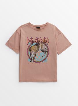 Def Leppard Pink Graphic T-Shirt 13 years