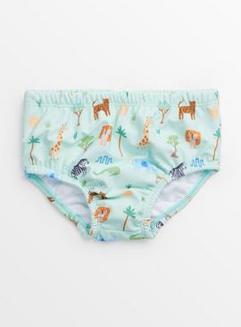 Blue Safari Print Swimming Pants 3-6 months
