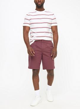 Purple Pleat Front Chino Shorts 