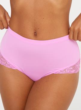 Pink Floral Lace Full Knickers 