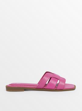 Pink Crossover Mule Sandals  