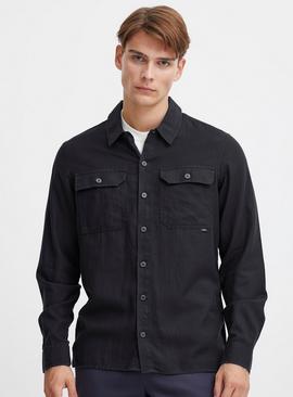 CASUAL FRIDAY Navy Herringbone Shirt