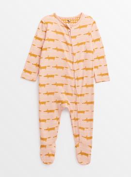 Tu X Scion Pink Mr Fox Sleepsuit  3-6 months