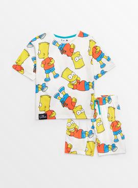 The Simpsons White Shortie Pyjamas 