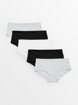 Plain Shorts-Style Briefs 5 Pack
