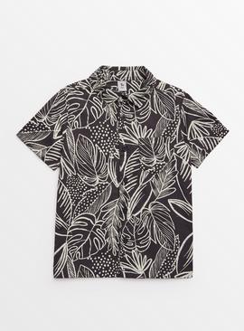 Mono Leaf Print Shirt 