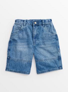 Mid Wash Wide Fit Denim Shorts 