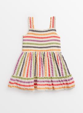 Stripe Woven Strappy Dress 