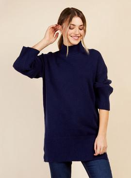 VOGUE WILLIAMS Navy High Neck Jumper