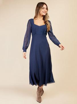VOGUE WILLIAMS Blue Spot Midaxi Dress 