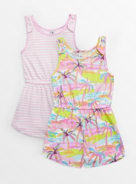 Palm & Stripe Playsuits 2 Pack 