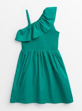 Green Woven One Shoulder Dress 5 years