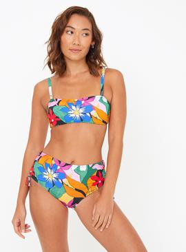 Bright Tropical Print Bikini Bottoms 