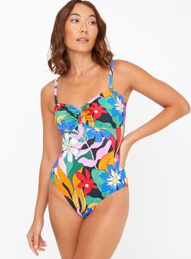 Bright Tropical Print Swimsuit 