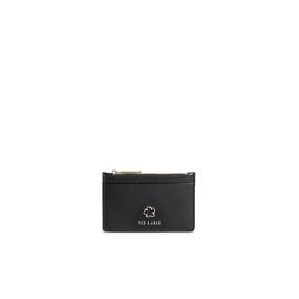 TED BAKER Flower Eyelet Zip Card Holder Black One Size