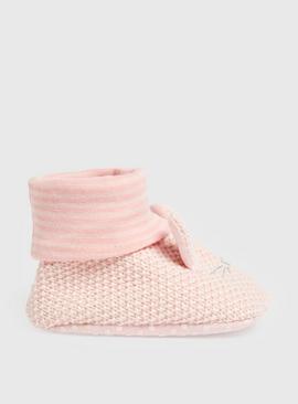 Pink Bunny Slipper Boot 3-6 months