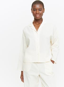 Neutral Stripe Seersucker Pyjama Shirt 