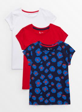 Floral T-Shirts 3 Pack 4 years