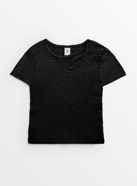 Black Crinkle Cut Out Top 12 years