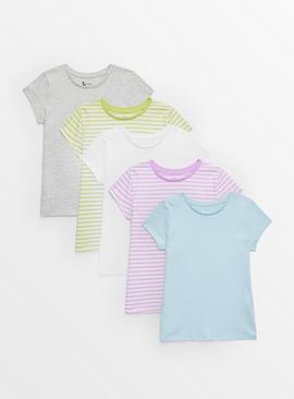 Plain & Stripe T-Shirts 5 Pack 9 years