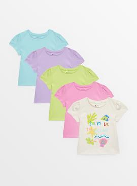 Pastel Swim In The Ocean T-Shirts 5 Pack 