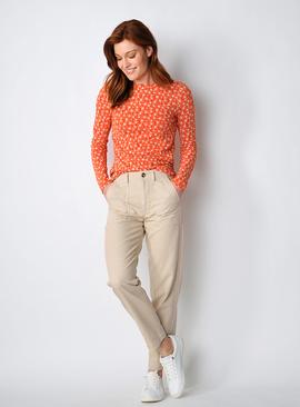 BURGS Cambourne Womens Straight Leg Chino Trousers Cloudy White