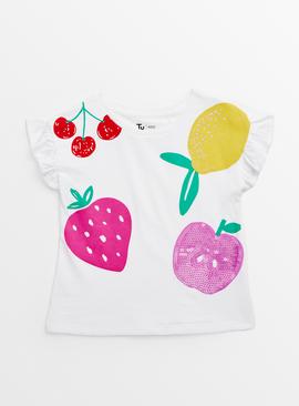 Fruit Print Sequin T-Shirt 