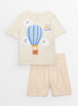 Stone Hot Air Balloon Print Woven Pyjamas 