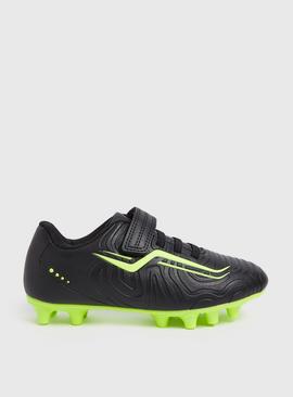 Black Contrast Neon Studded Football Boots