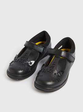 Magic Feet Black Unicorn Leather T Bar Shoes
