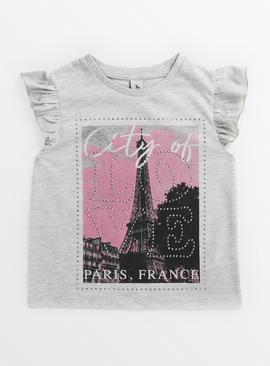 Grey Paris Graphic T-Shirt 13 years