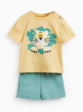 Tiger Graphic T-Shirt & Shorts Set
