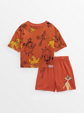 Disney The Lion King Rust Shortie Pyjamas 