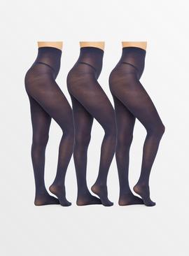 Navy 60 Denier Opaque Tights 3 Pack  
