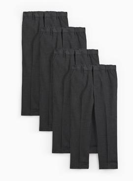4 Pack Trousers with Reinforced Knees & Extendable Hems