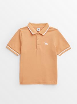 Pale Orange Dinosaur Polo Shirt 