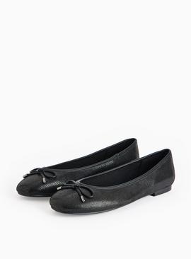 Black Snake Design Ballerina Pumps